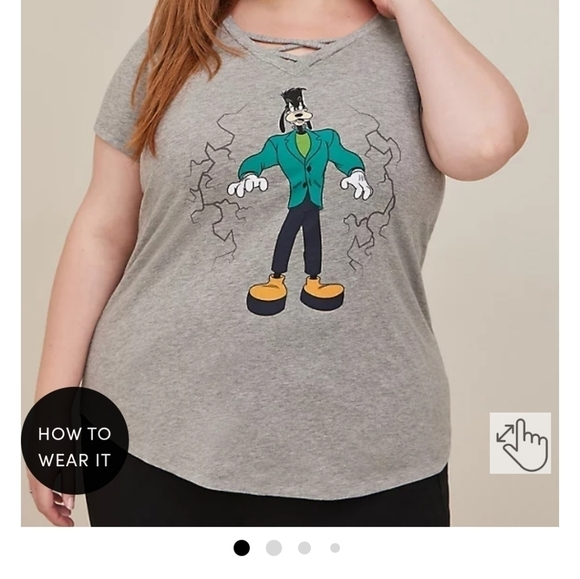 NWT DISNEY halloween Goofy Torrid Shirt. 1x, 14/16,  Gray, Relaxed Fit. - Picture 2 of 4